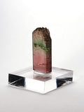 Bicolor Baixao tourmaline crystal three quarter view